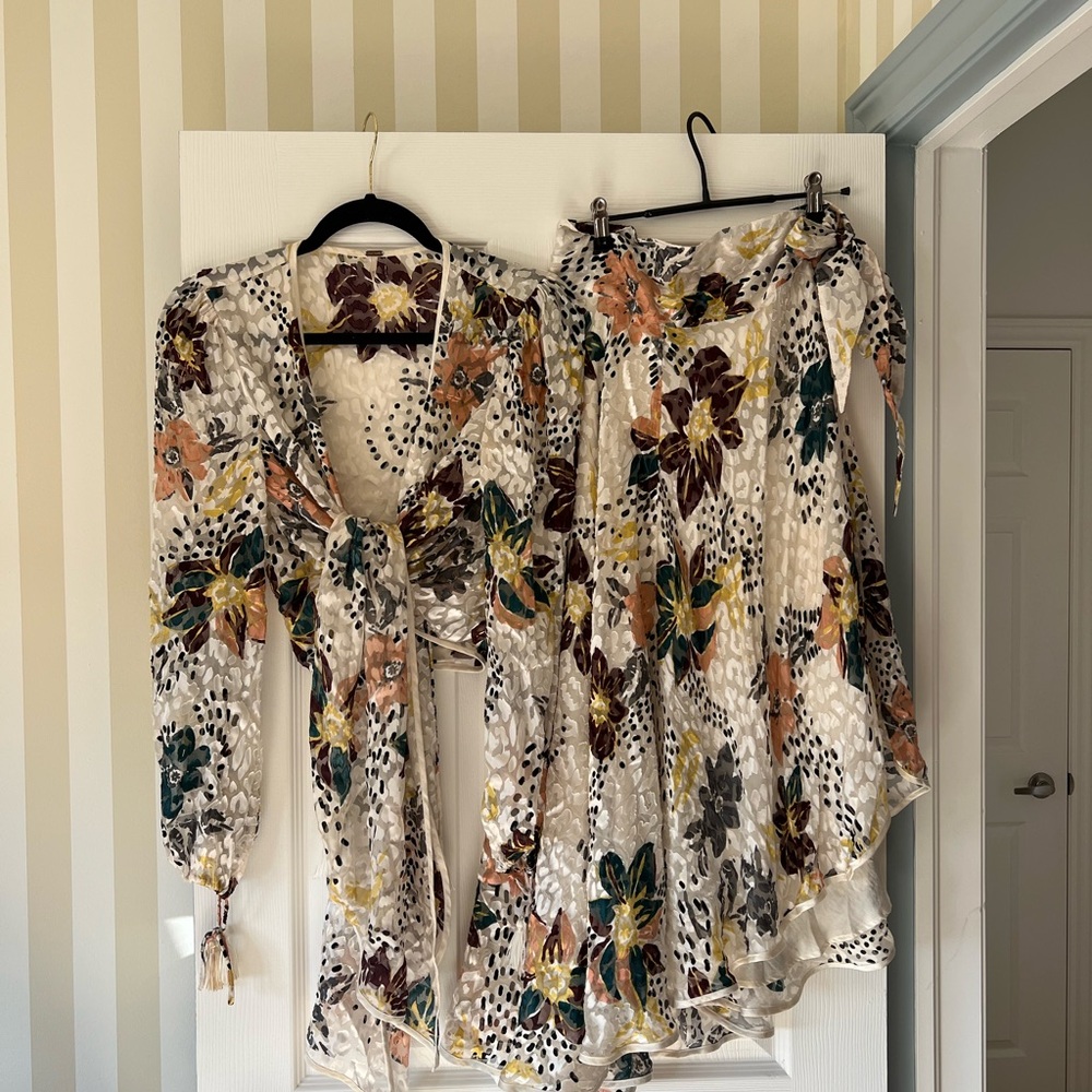 Free People Floral Top & Skirt Set